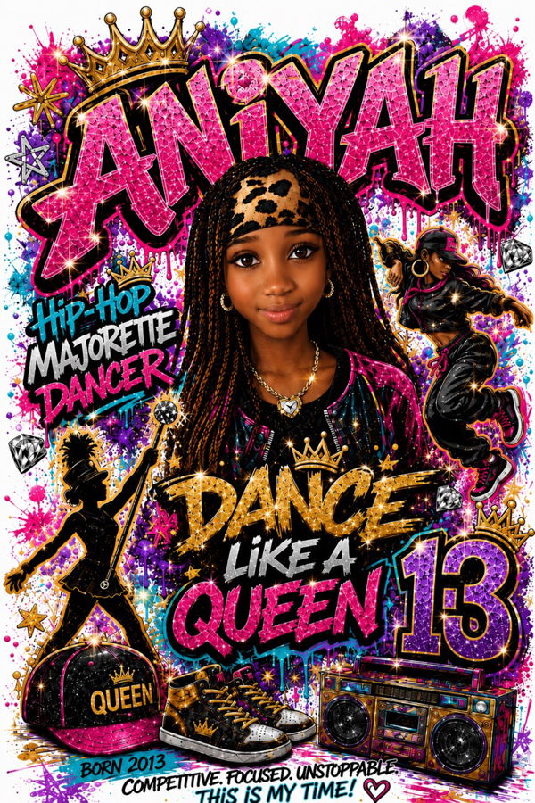 Custom special occasion design: Aniyah's Birthday