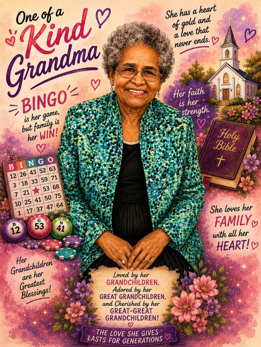 Custom keepsake design honoring Grandma Lois